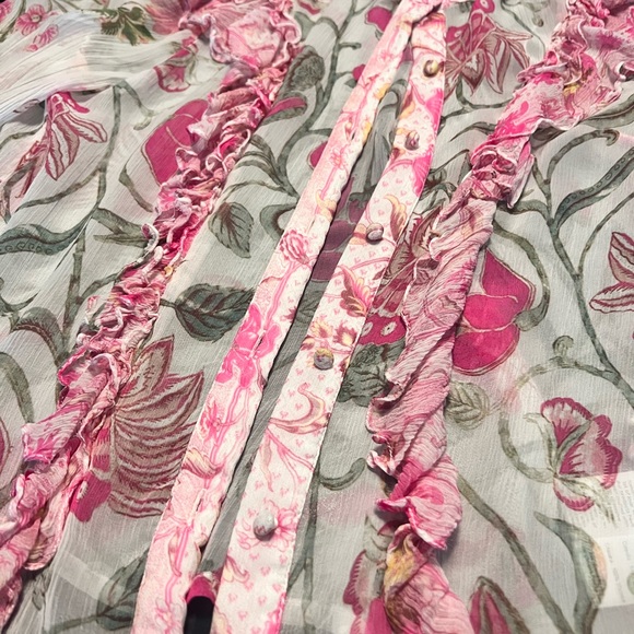 Hemant & Nandita subtle sheer floral blouse - Picture 3 of 5